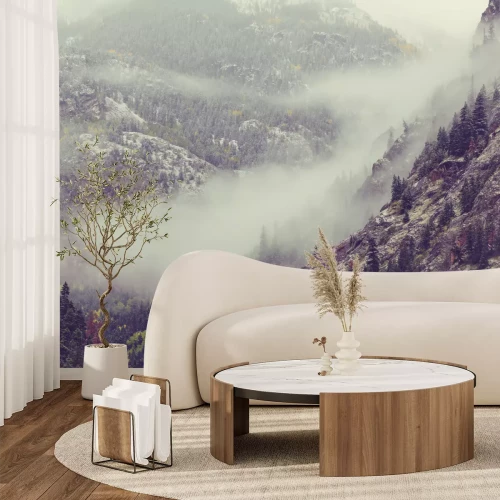 Fotobehang Laat in de herfst in de bergen