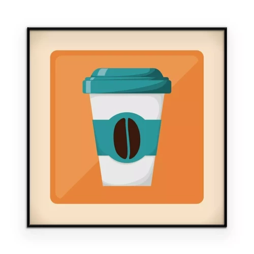 Poster Koffiemok voor onderweg in posterstijl