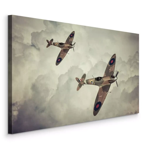 Canvas Gevechtsvliegtuigen in de vlucht