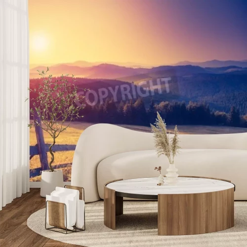 Fotobehang Zonsopgang in vintage stijl