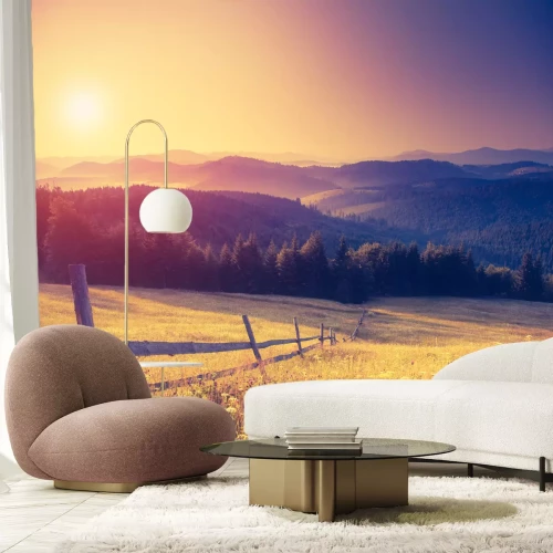 Fotobehang Zonsopgang in vintage stijl