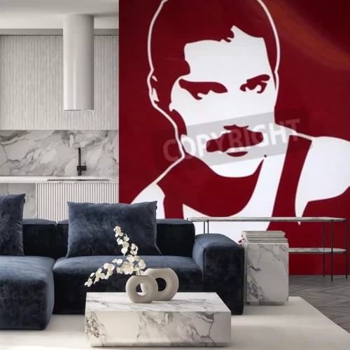 Fotobehang Portret van Freddie Mercury