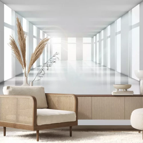 Fotobehang Ramen in witte tunnel