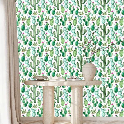Behang Cactussen en andere tropische planten