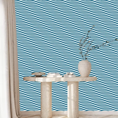 Behang Geometrische golven van optische abstractie