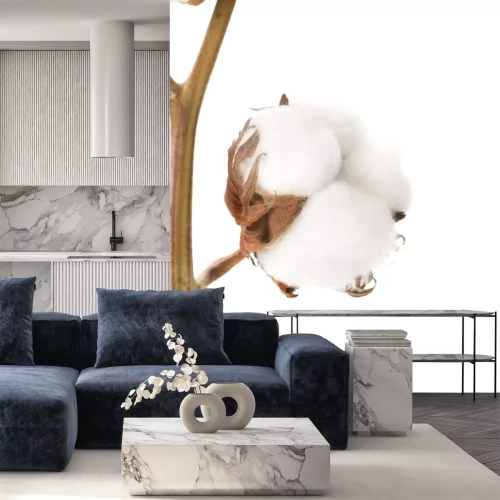 Sticker Witte katoenen bloem