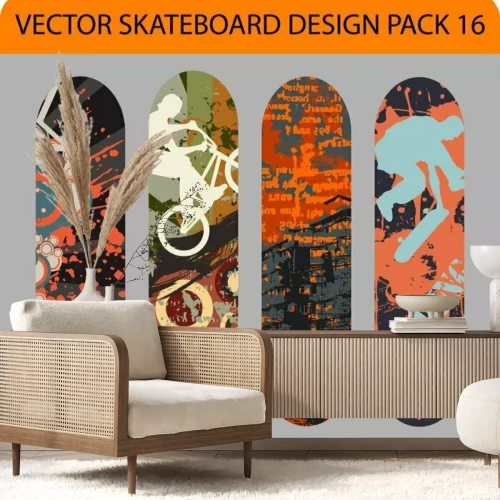 Sticker Skateboard ontwerp pack 16
