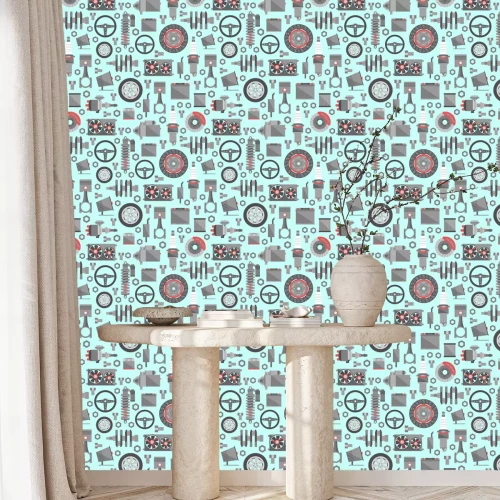 Behang Auto-onderdelen naadloos patroon