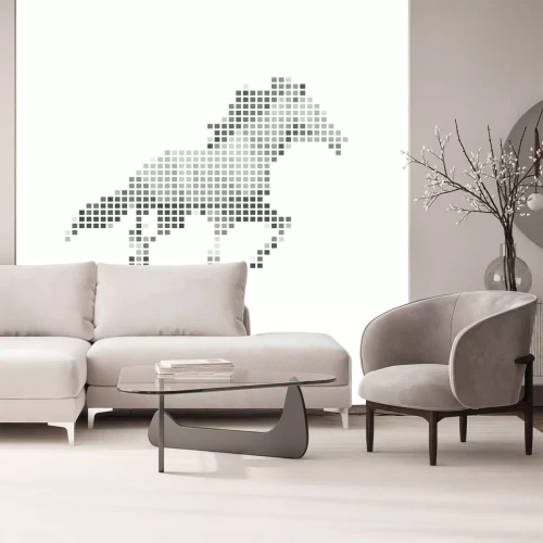 Sticker Paard silhouetten paard afbeeldingen gemaakt van vierkanten