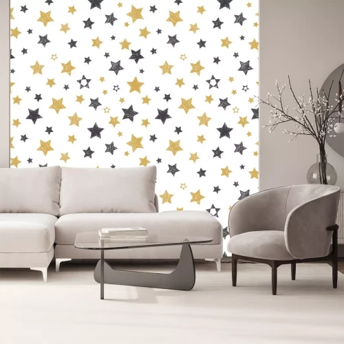 Sticker Naadloos patroon met de hand getekende sterren. stijlvolle achtergrond