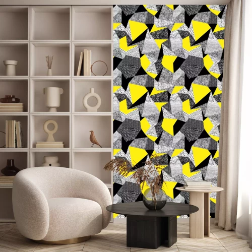 Behang Geometrisch patroon in retro stijl