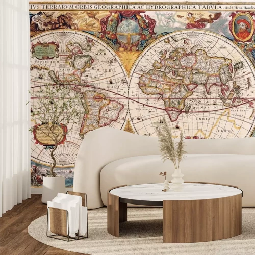 Fotobehang . Wereldkaart