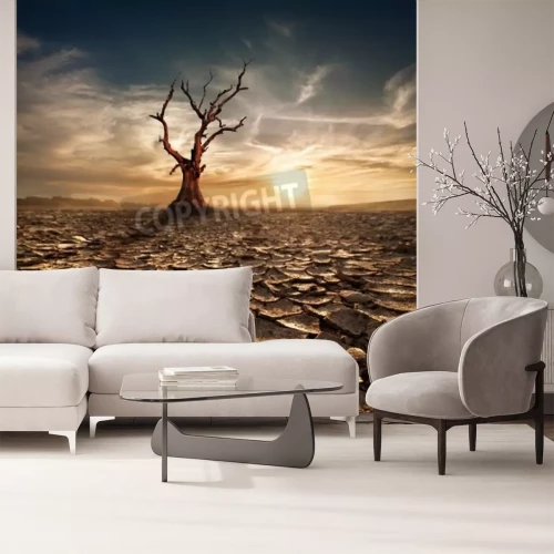 Fotobehang Boom in de woestijn