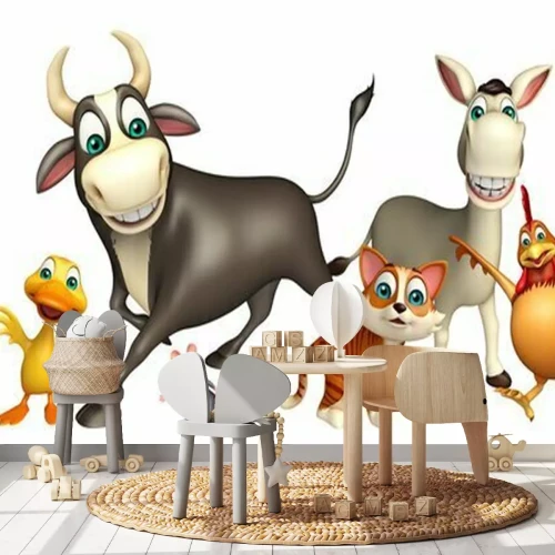 Sticker Boerderijdieren in geïllustreerde stijl