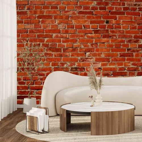 Fotobehang Rode bakstenen muur