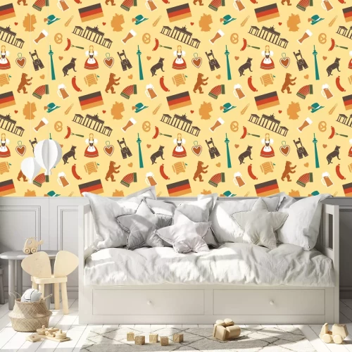 Behang Naadloze achtergrond met symbolen van Duitsland