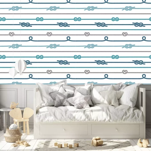 Behang Blauwe zeemanskoorden