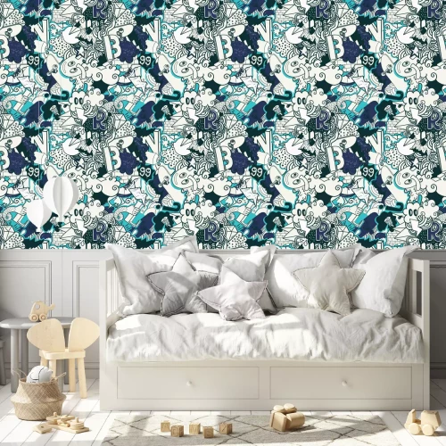 Behang Muurtekeningen voor jongeren