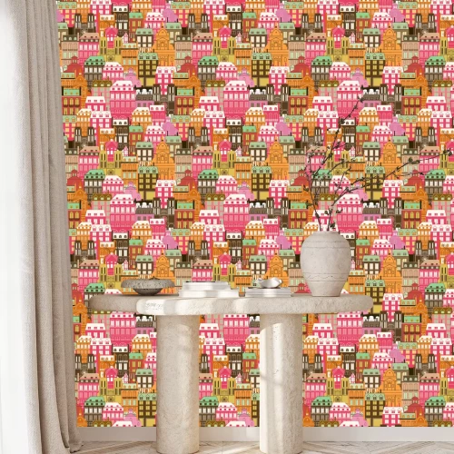 Behang Oude Stad patroon