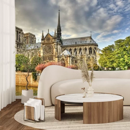 Fotobehang Parijs en de Notre Dame kathedraal