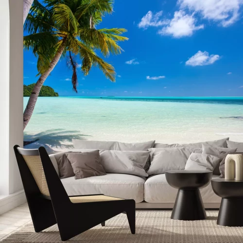 Fotobehang Strand met wit zand