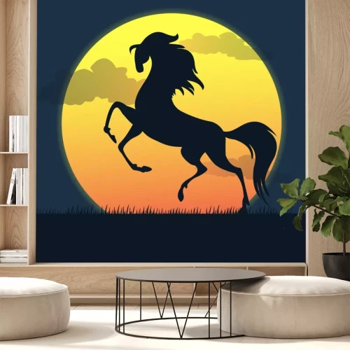 Sticker Paard bij zonsondergang