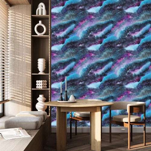 Behang Watercolor melkweg illustratie. Naadloos patroon.