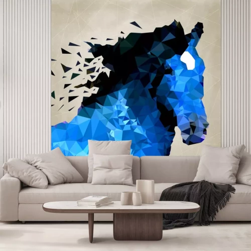 Sticker Abstract paard van geometrische vorm, symbool