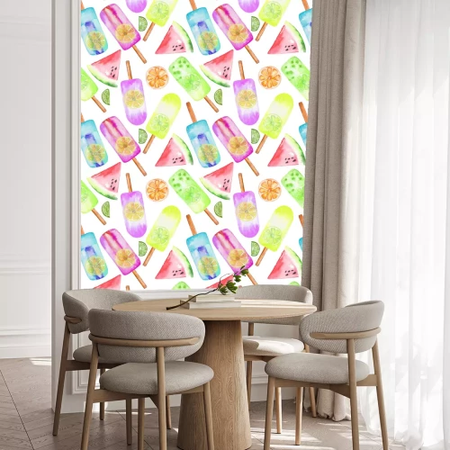 Behang Fruit en fruitijs op stokjes