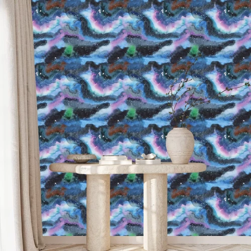 Behang Watercolor melkweg illustratie. Naadloos patroon.