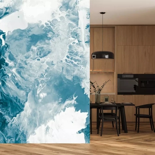 Fotobehang Blauwe textuur op marmer