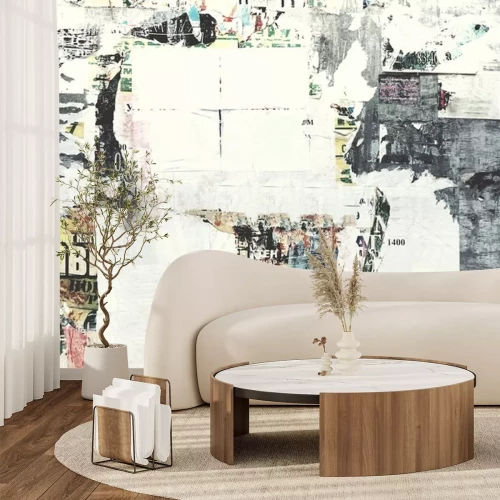 Sticker Oude Stedelijke Straat Billboard met gescheurde posters en stickers