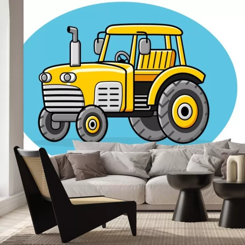 Sticker Gele tractor icoon.
