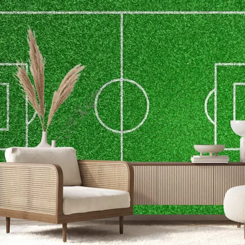 Fotobehang Voetbalveld