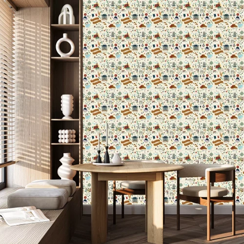 Behang Naadloos patroon van Frankrijk reizen