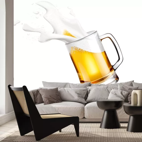 Sticker Bier en spatten schuim