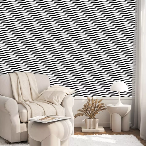 Behang Zwart-wit gestreept zebramotief