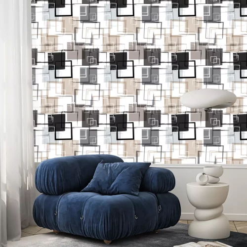 Behang Patroon met vierkantjes