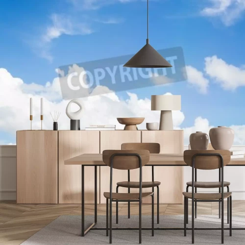 Fotobehang Landschap met blauwe lucht