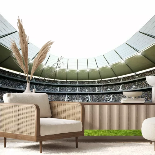 Fotobehang Het veld in het voetbalstadion