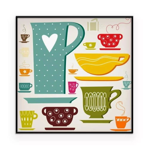 Poster set van kleur kop. behang.