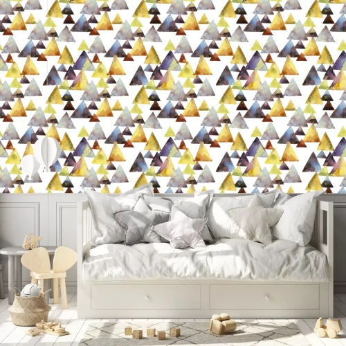 Behang Driehoekige bergtoppen