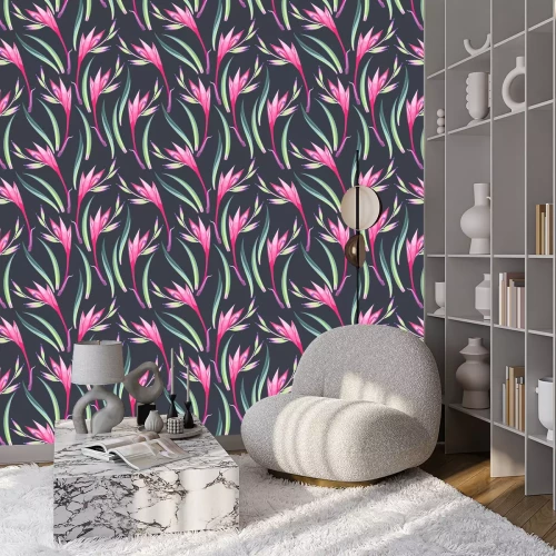 Behang Jungle bloemen naadloos