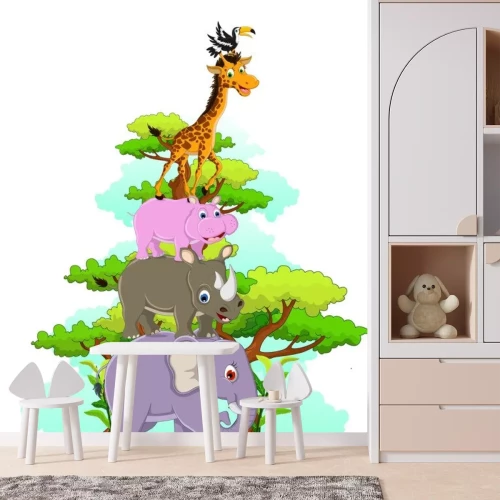 Sticker Piramide van vrolijke Afrikaanse dieren