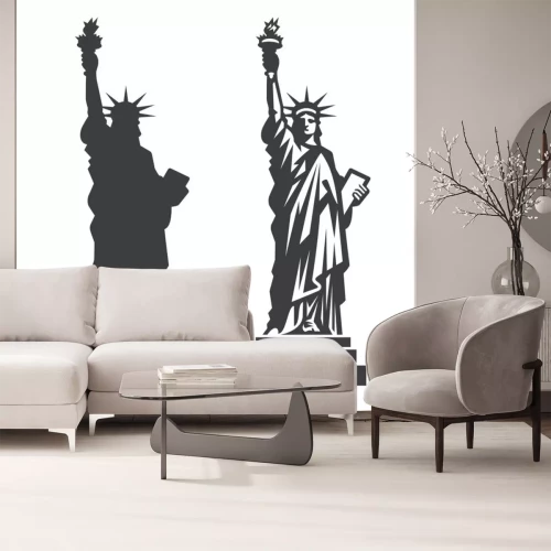 Sticker New York Vrijheidsbeeld Vector silhouet