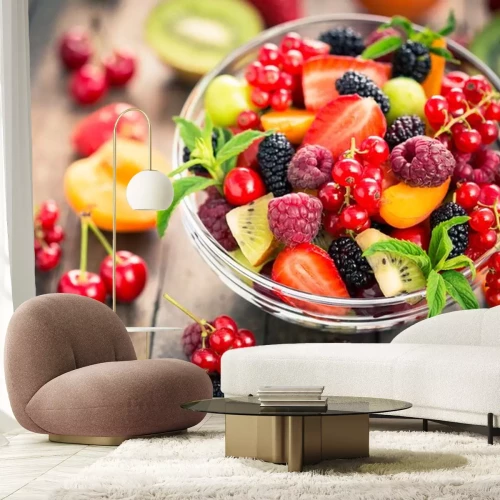 Sticker Vers fruit salade in de kom