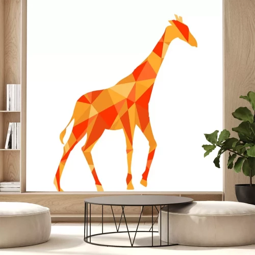 Sticker oranje vormen abstract giraffe. Animal geïsoleerd