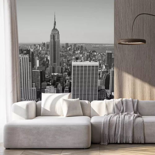 Fotobehang Skyline van gebouwen in zwart-wit