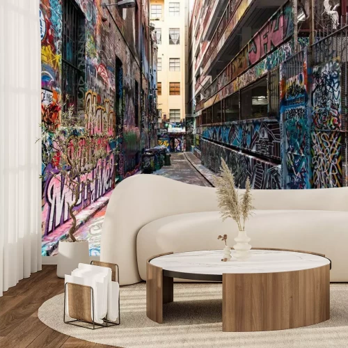 Fotobehang Hip-hop graffiti op muren