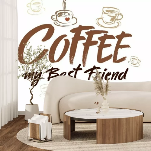 Sticker Kopjes koffie en een inscriptie